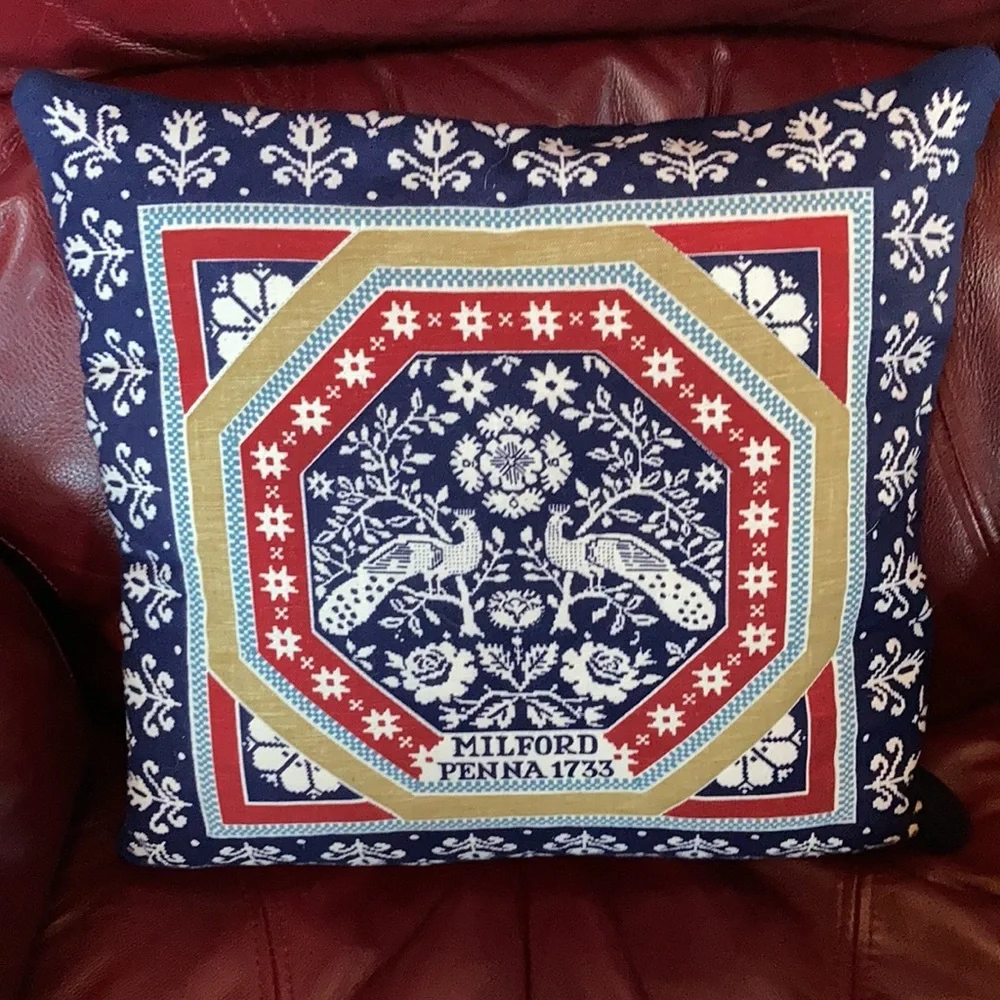 Milford Penna 1773 Double Sided Pillow Handmade